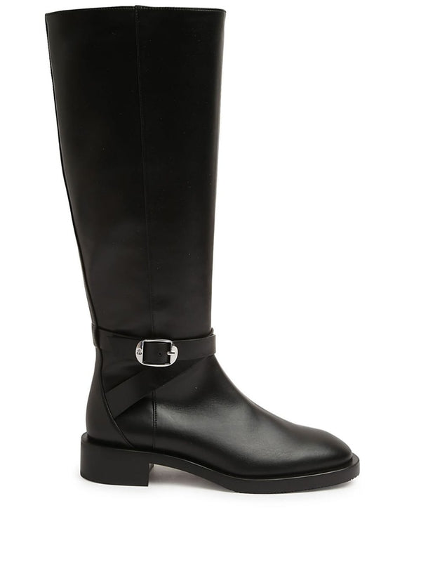 Black Calfskin High Boots