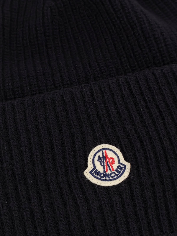 Logo Patch Wool Rib Beanie