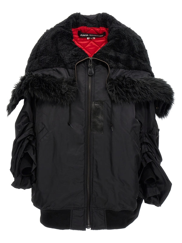 Oversized Nylon Bomber Jacket