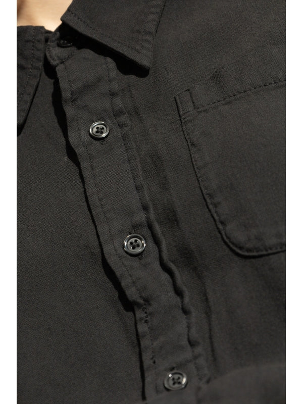 Bending Detail Cotton Shirt