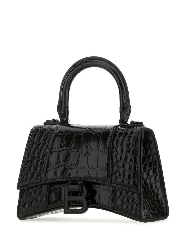 Balenciaga Hourglass Xs Black Tote Bags