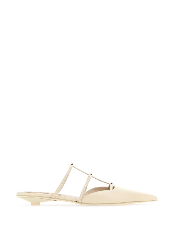 Whispy 20 Leather Flat Sandal Heels