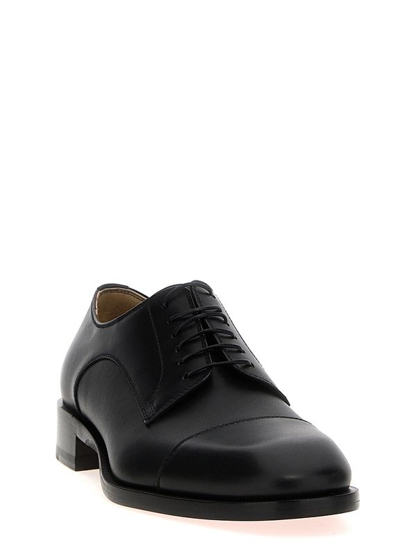 Black Leather Lace-Up Shoes