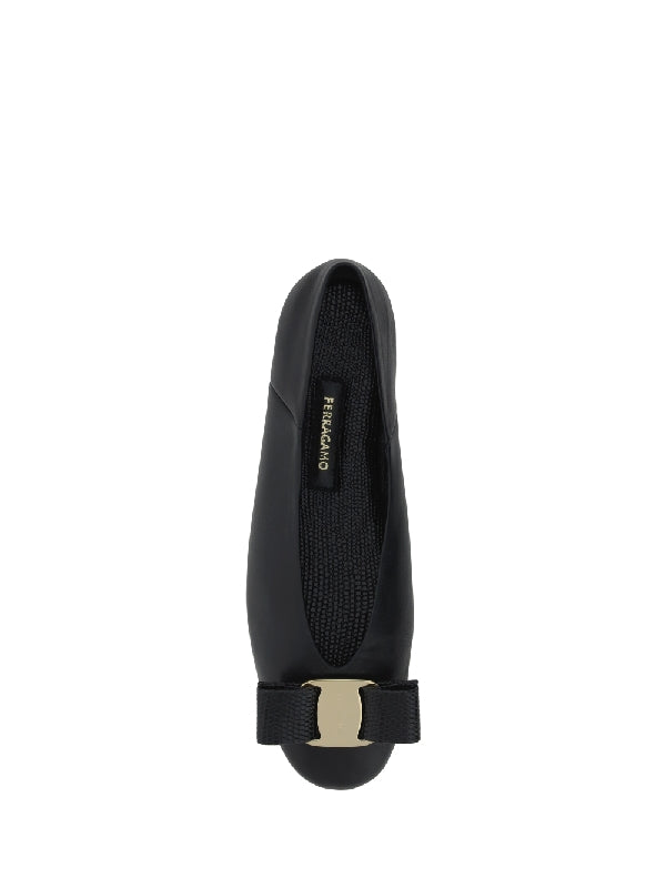 FERRAGAMO - Bara Bow Leather Flat Shoes - Jente