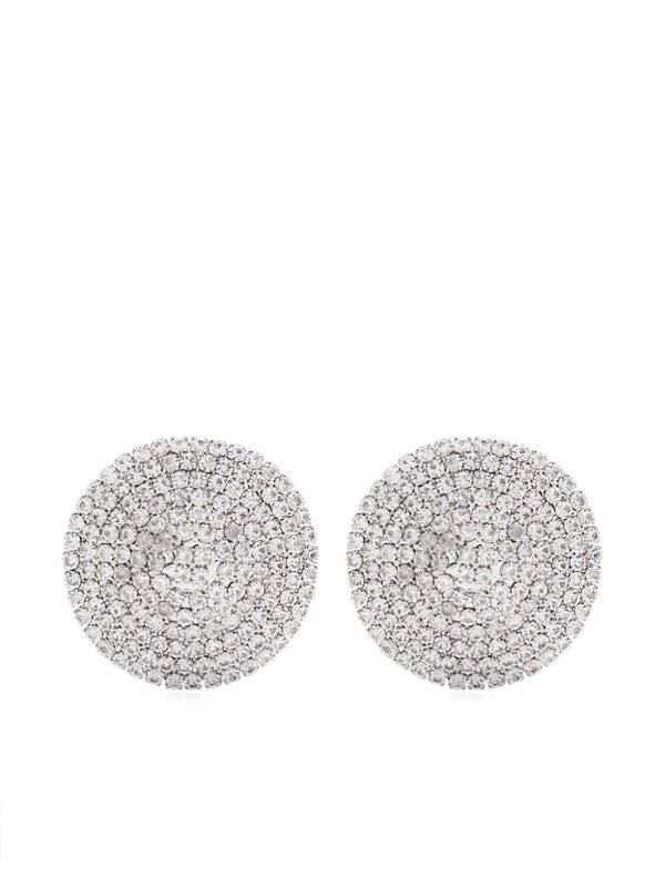 Rhinestone Embellished Round Earrings