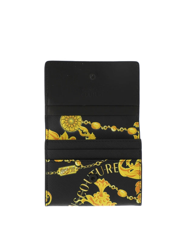 Baroque Pattern Leather Compact Wallet