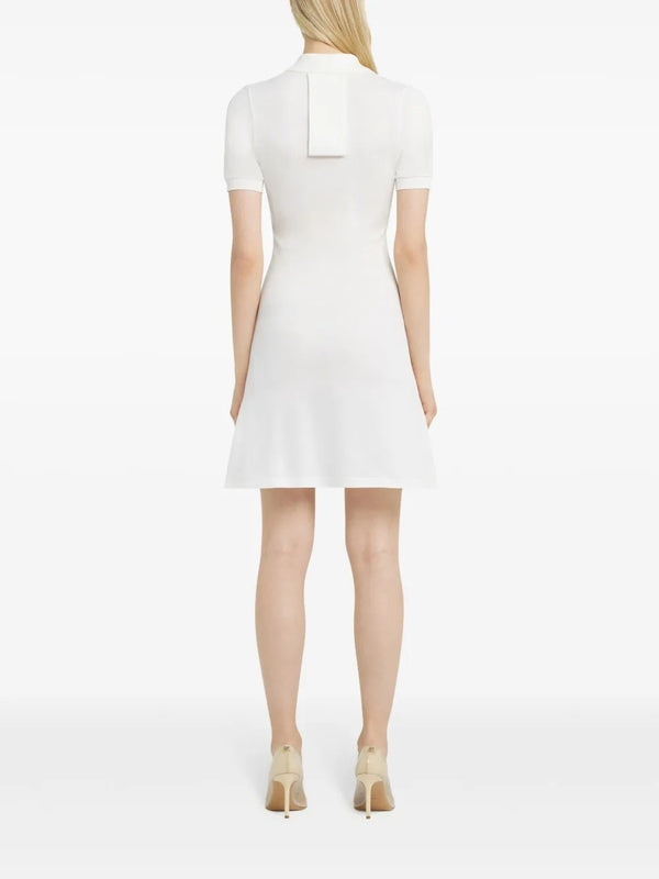 Polo Collar Cotton Mini Dress