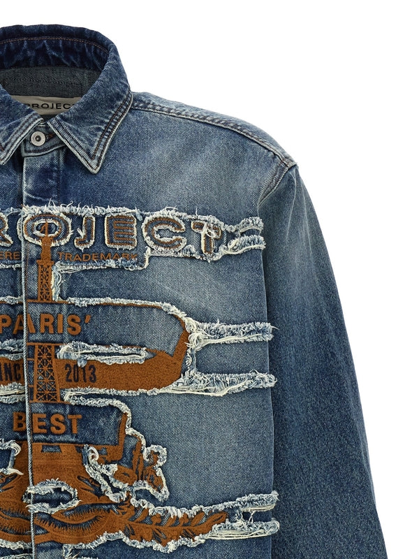 ロゴパッチデニムシャツ