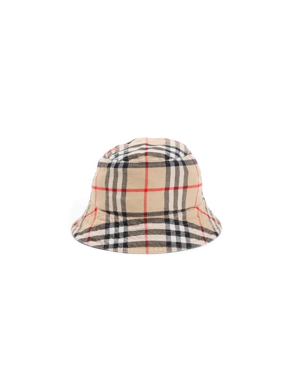 Check Printing Cotton Bucket
  Hat