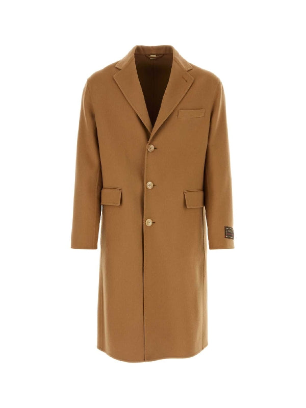 Single Button Wool Cashmere Coat