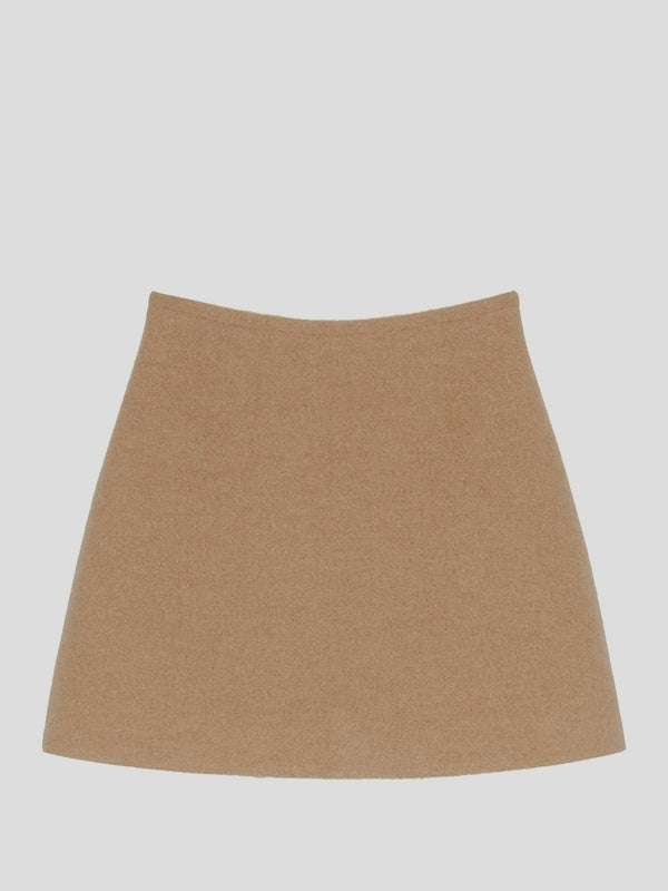 Beige Wool Cashmere Skirt