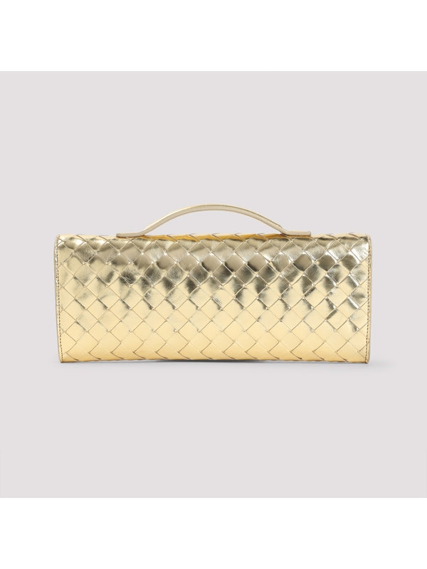 Andiamo Intrecciato Metallic Leather Clutch Bag