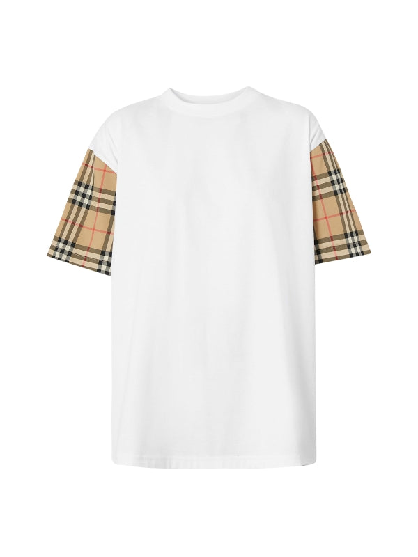 Vintage Check Sleeve Cotton
  T-Shirt