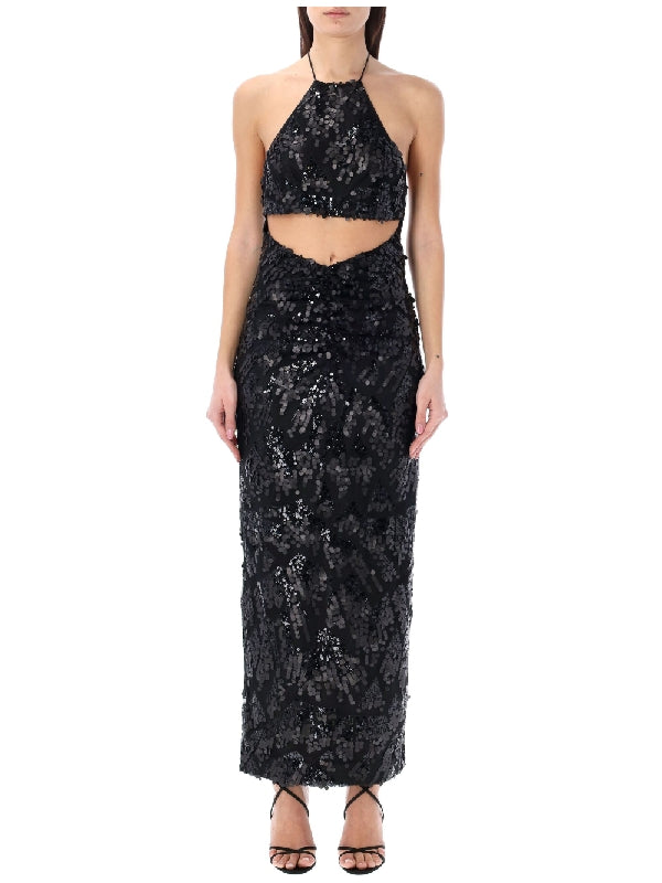 Allover Sequin Halterneck Dress