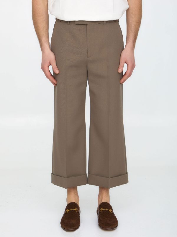 Wool Gabardine Turnup Pants