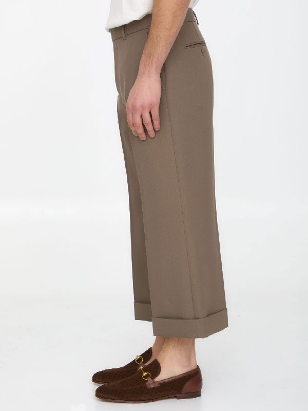 Wool Gabardine Turnup Pants