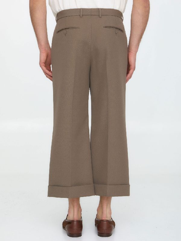 Wool Gabardine Turnup Pants