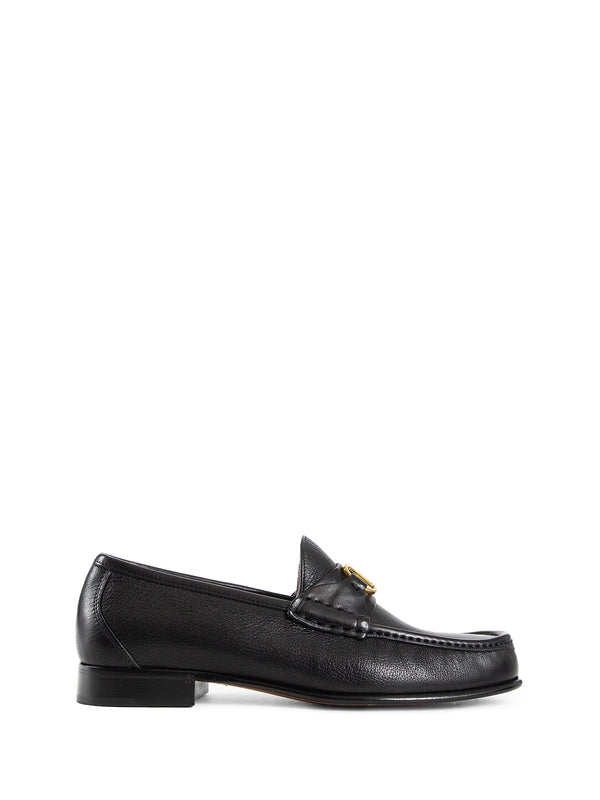 V Logo Leather Loafer