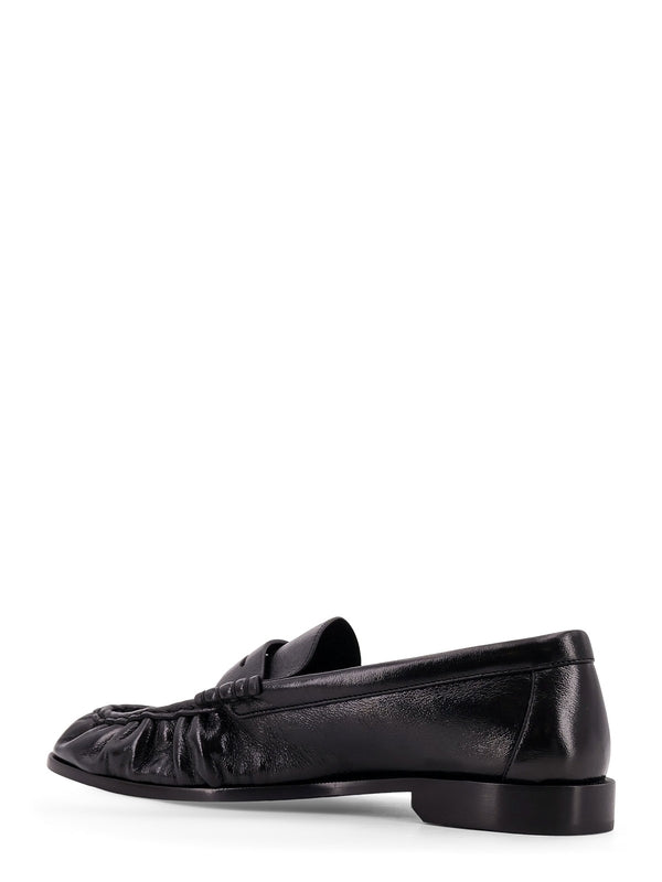 Cassandra Logo Leather Penny Loafers