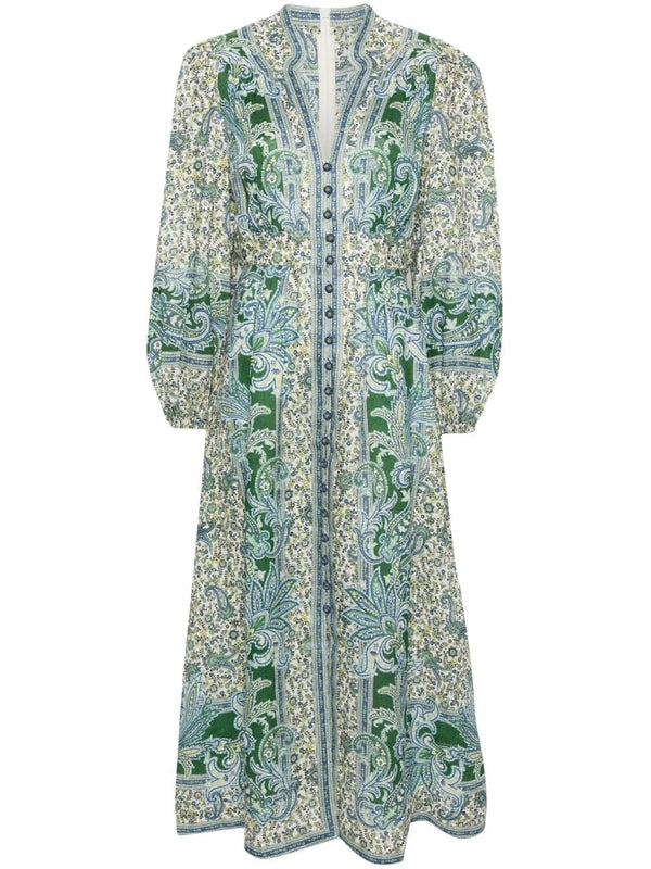 All Over Print Linen Dress