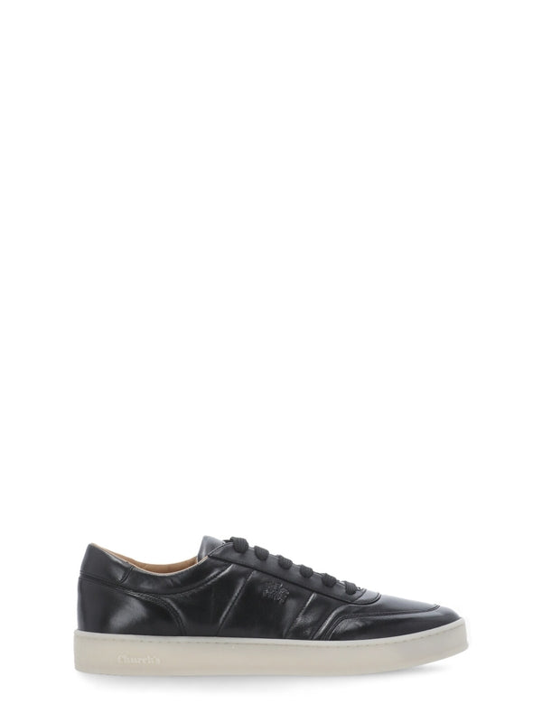 Black Leather Low Top Sneakers