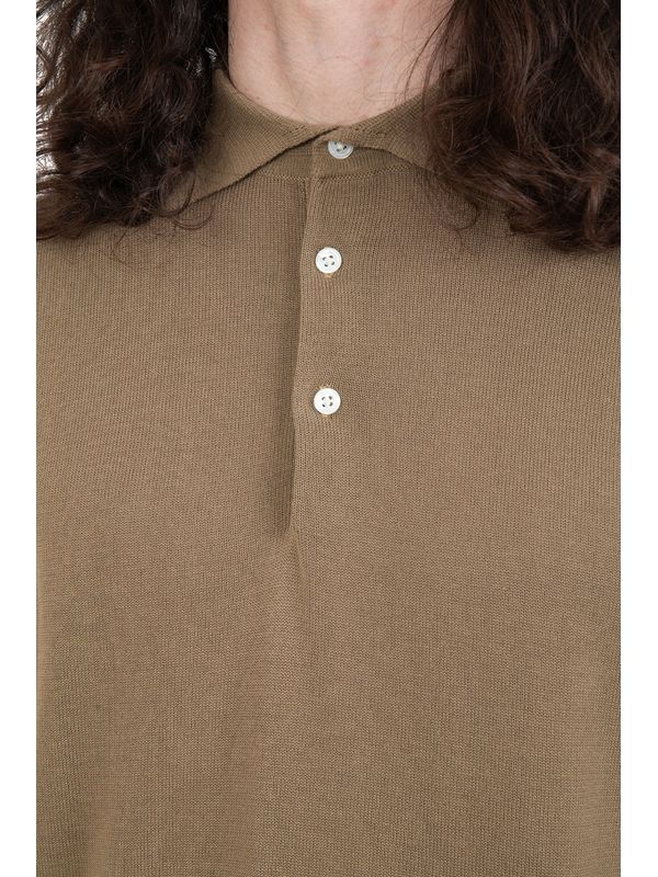 12g Brown Cotton Blend Polo Knit