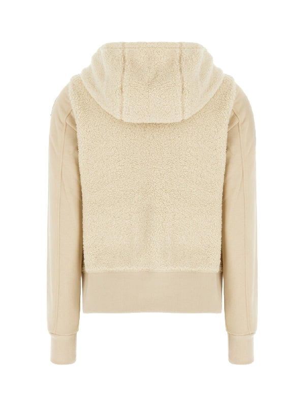 Moegi Fleece Panel Zip-Up Hoodie Jacket