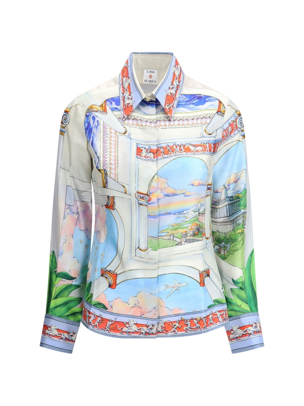 Allover Graphic Silk Shirt