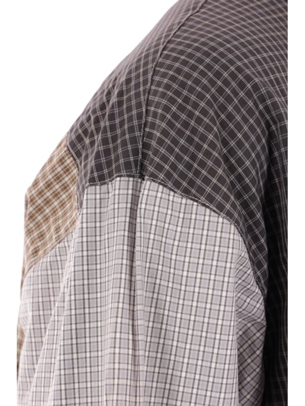 Colorblock Check Cotton Shirt