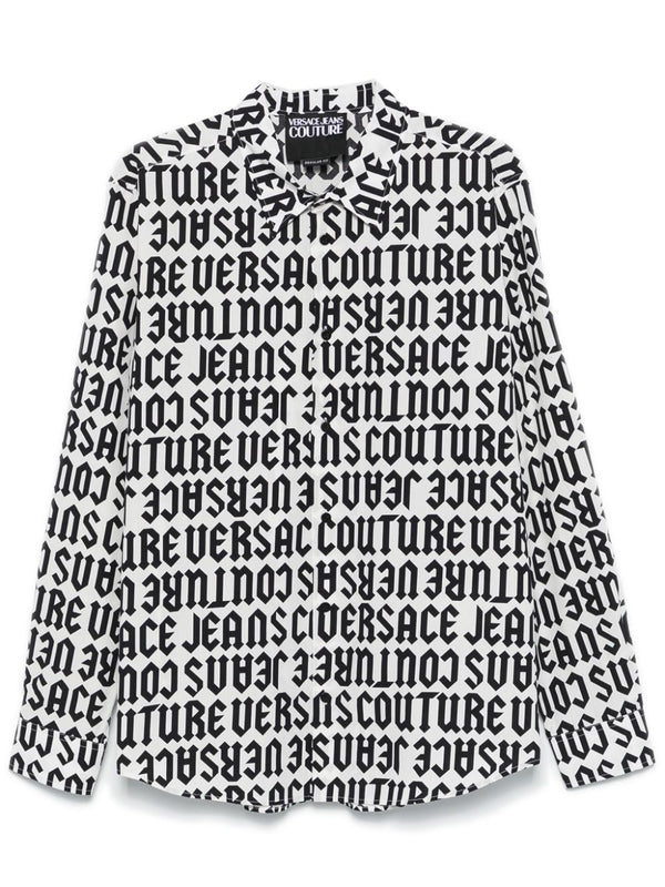 All-Over Lettering Cotton Shirt