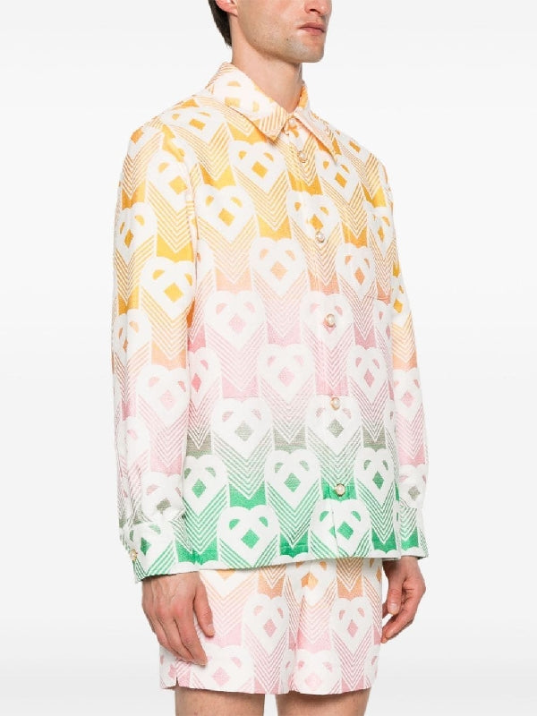 Gradient Monogram Printing Shirt