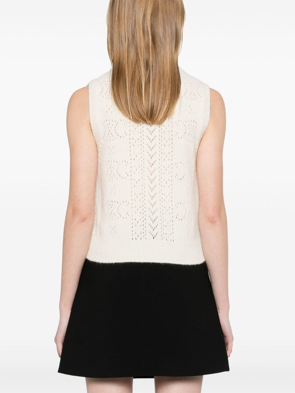 Celine Beige Sleeveless Top