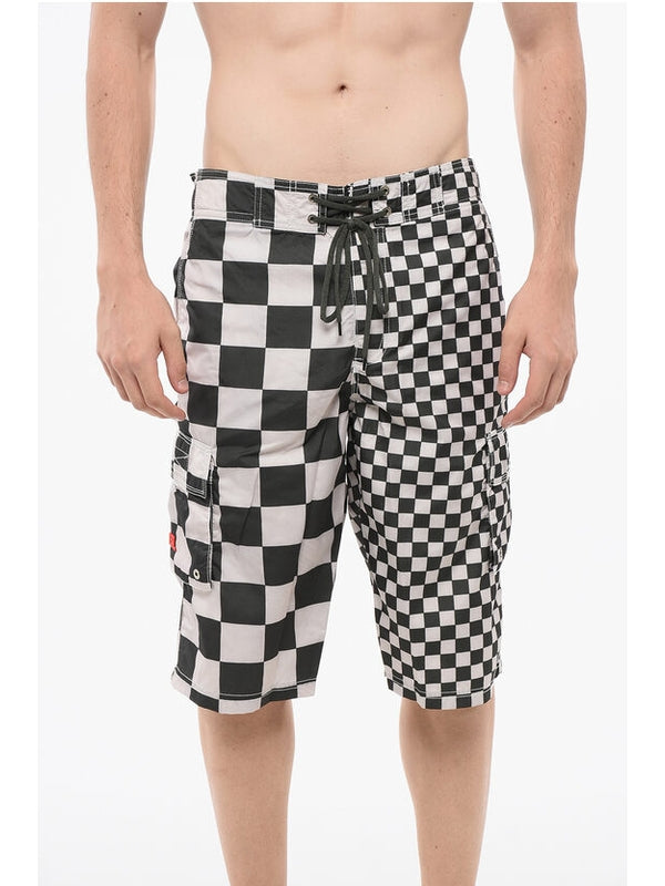 Erl Black White Swim Shorts