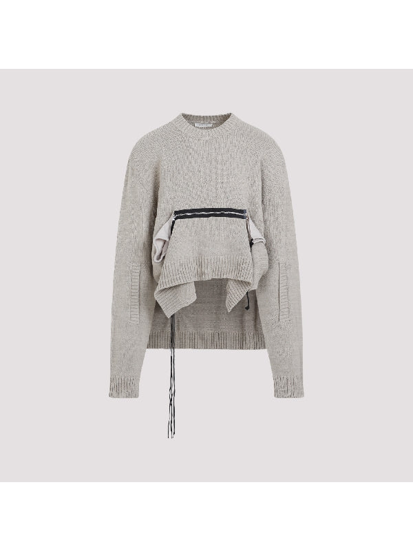 Zipper Pocket Asymmetric Knit