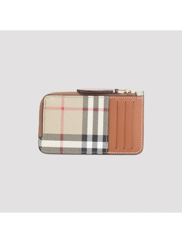 Burberry Checked Beige Card Holders