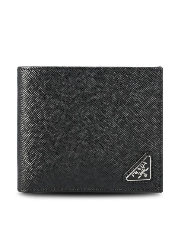 Triangle Logo Leather Bi-Fold Wallet