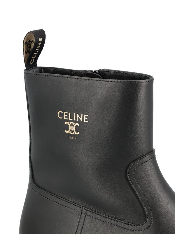 Margaret Logo Leather Ankle Boots