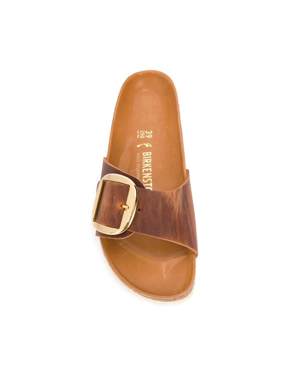Madrid Big Buckle Leather Slides