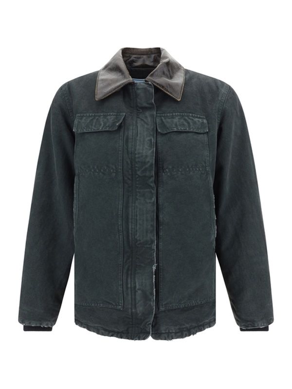 Back Triangle Logo Flap Pocket Cotton Jacket