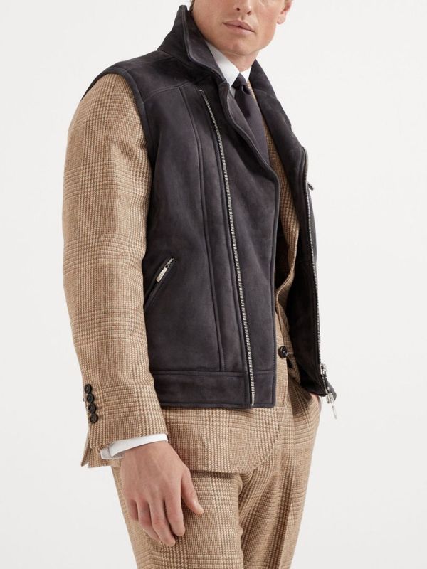 Shearling Biker Vest