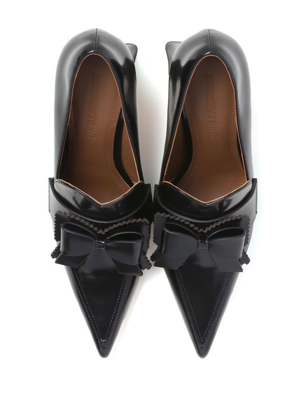 Bow Detail Leather Pumps