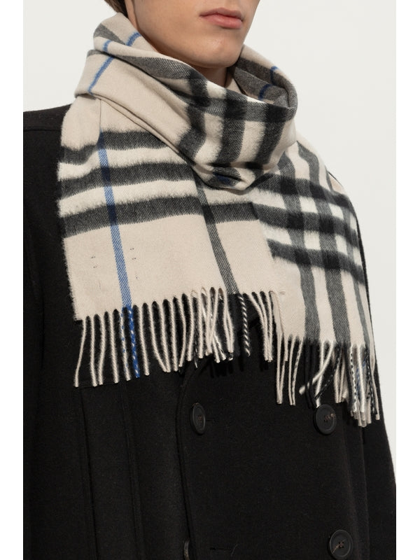 Check Pattern Fringe Cashmere
  Scarf