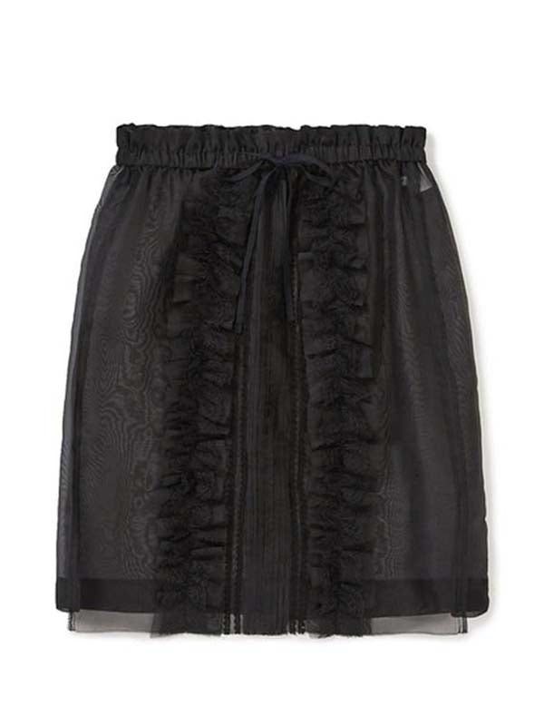 Ruffled silk organza skirt