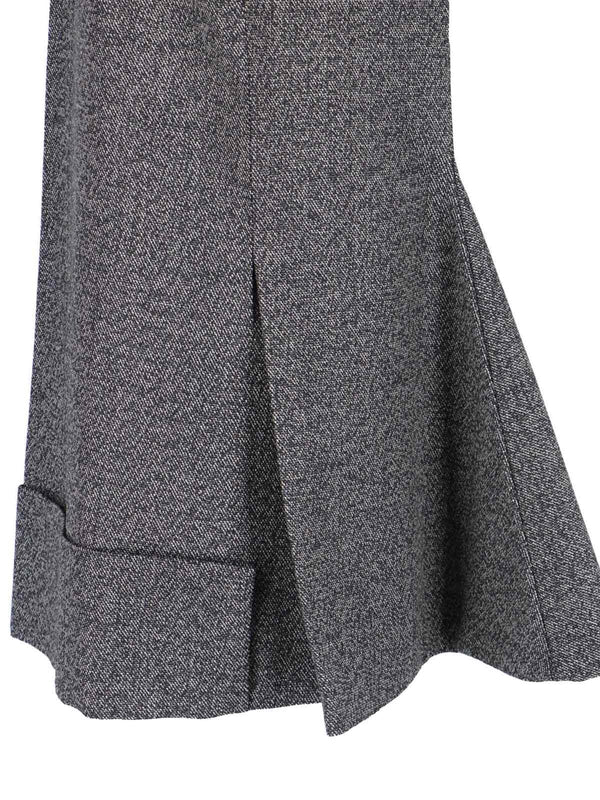 Turn-Up Wool Skirt