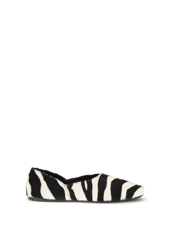 Khaite Black Animal Pattern Flat Shoes