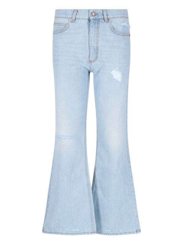 Distressed Flare Denim Pants