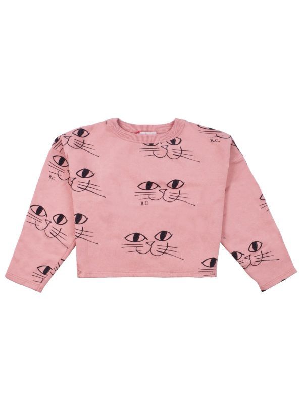 Allover Printed Cotton Long Sleeve Top