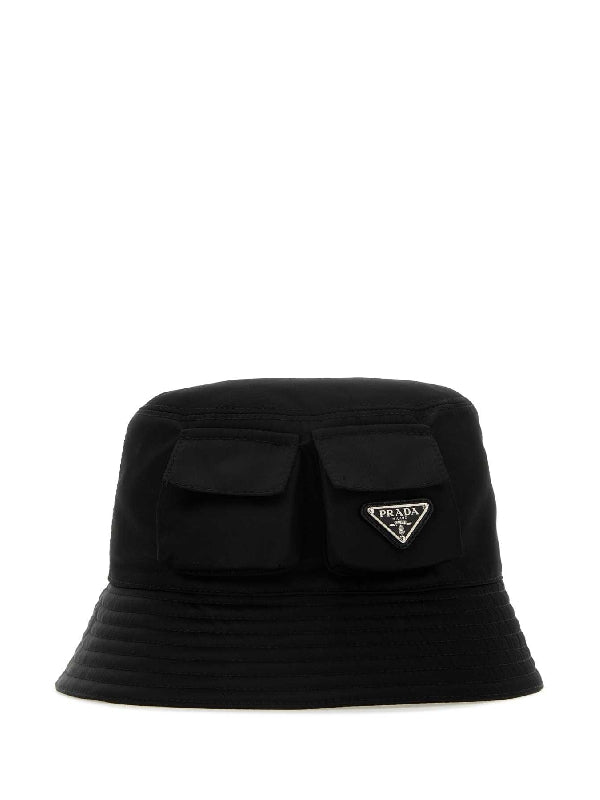 Triangle Logo Pocket Lina Nylon Bucket
  Hat