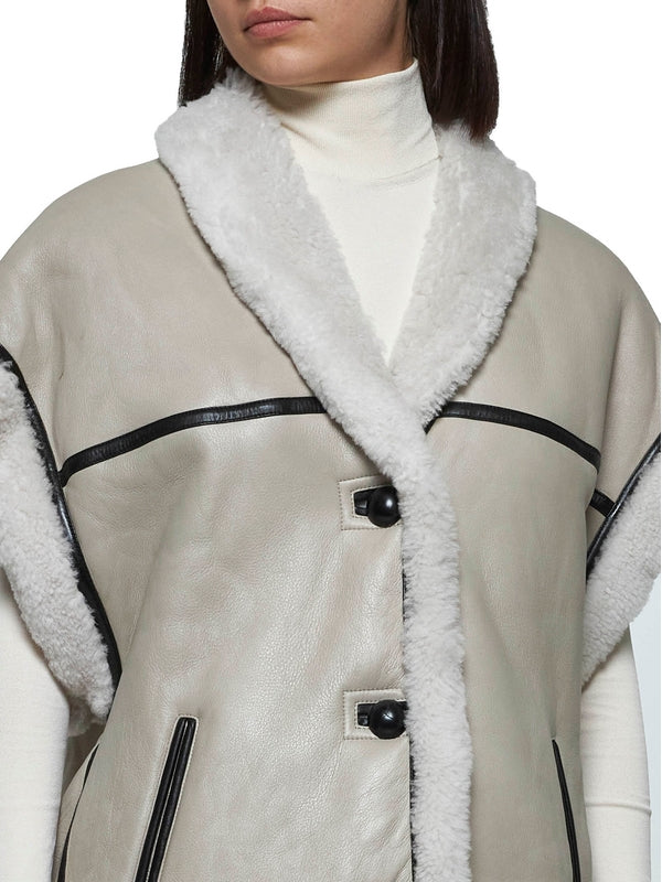 Beige Lambskin Shearling Jacket