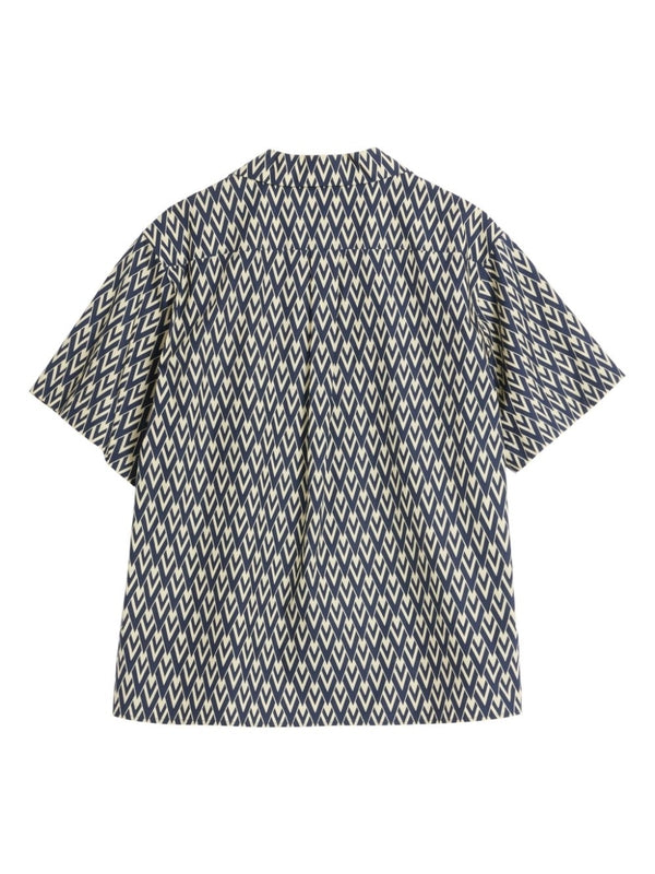 Allover Print Cotton Short Sleeve Shirt